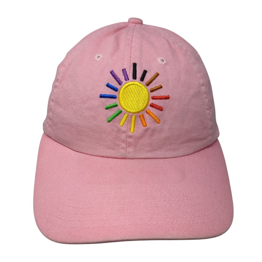 Born To Shine Strapback Baseball Cap Pink One Size Adjustable Embroidered Ha